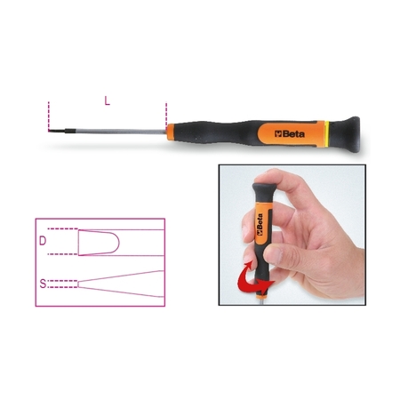 BETA Micro-Screwdriver, Slotted, 3mm 012570030
